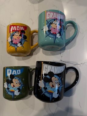 Disney Family Character Mugs - Yellow, Blue, Green, Black